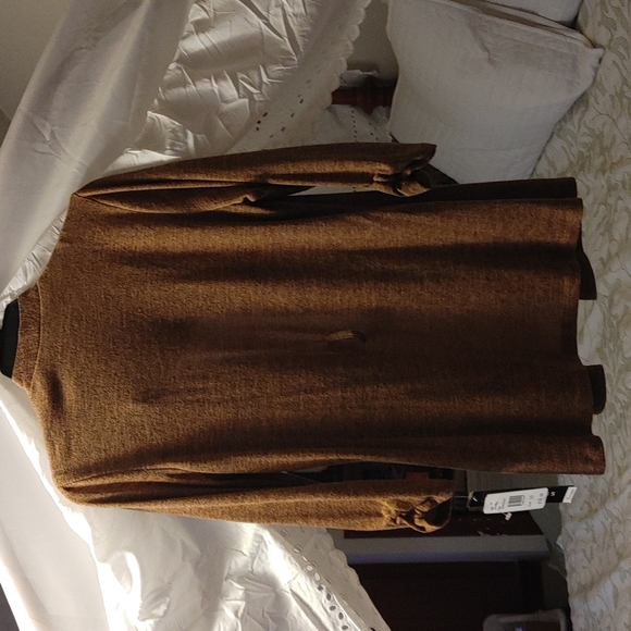 NWT PERCEPTIONS TAN LIGHT TWEED CARDIGAN WITH BELT SZ 10 - Picture 3 of 7
